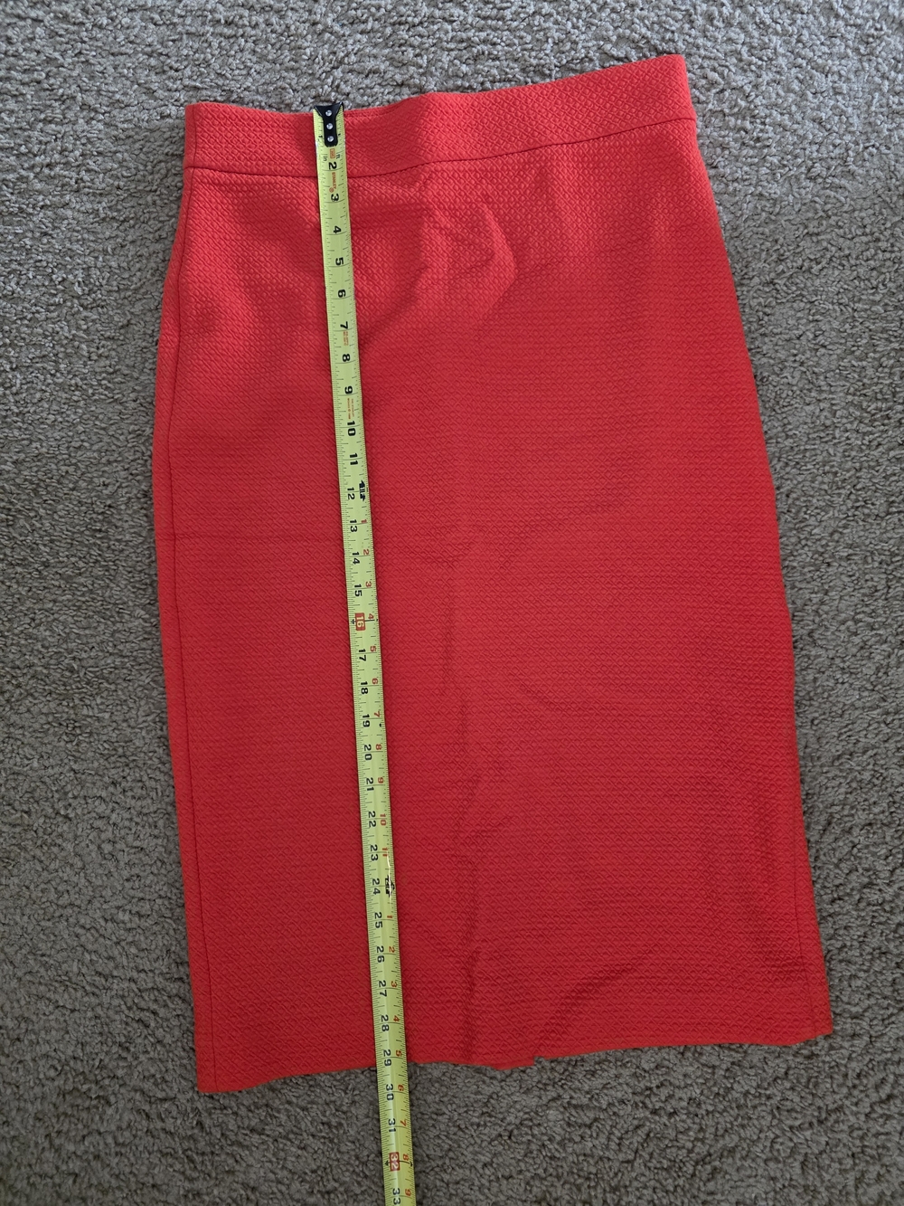 Ann Taylor Poppy Red Textured Pencil Skirt In Size 10